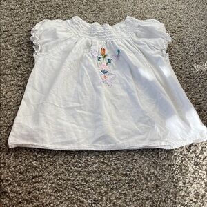 The Children's Place White Blouse with Floral Embroidery